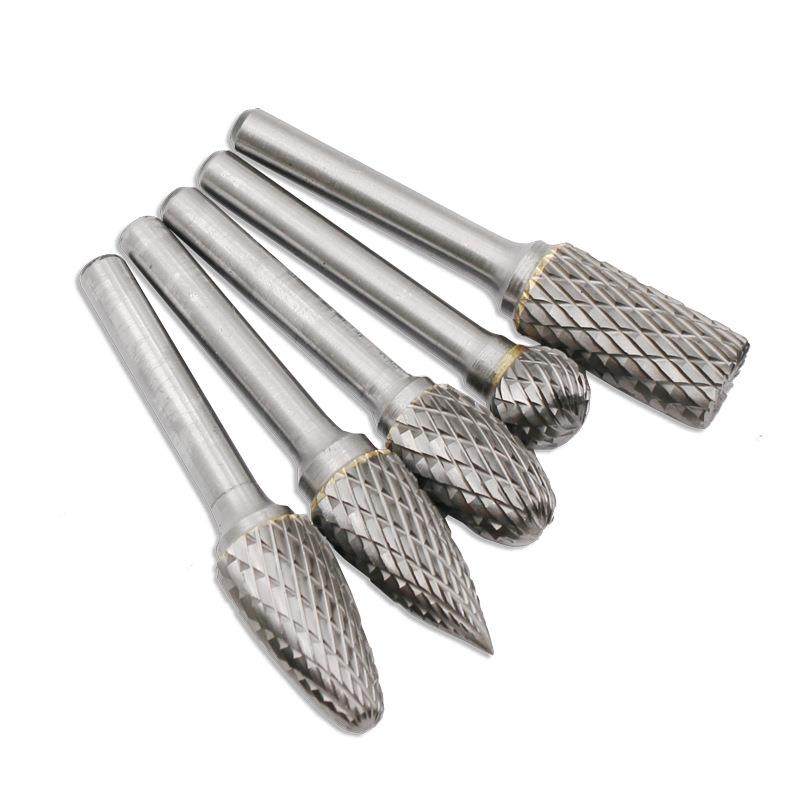 硬质合金旋转锉金属打磨钻头6x12mm套装电磨抛光扩孔铣刀钨钢磨头