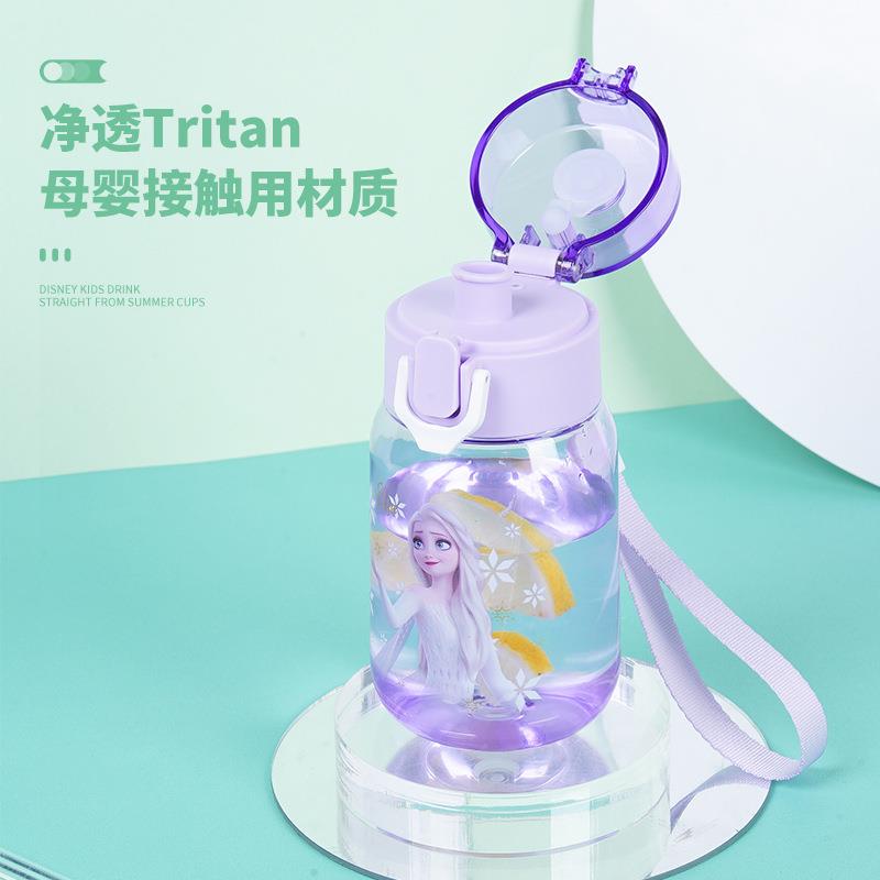 卡通儿童夏季水杯卡通塑料杯子男女学生便携带提手直饮大肚水杯