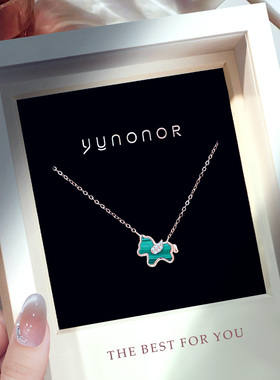 小绿马银项链女款2025新款纯银高级感轻奢小众马年本命年圣诞礼物