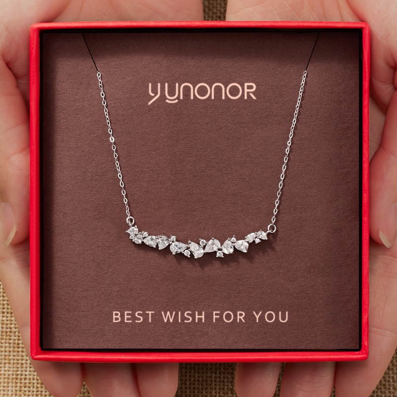 「999足银」璀璨紫藤花项链