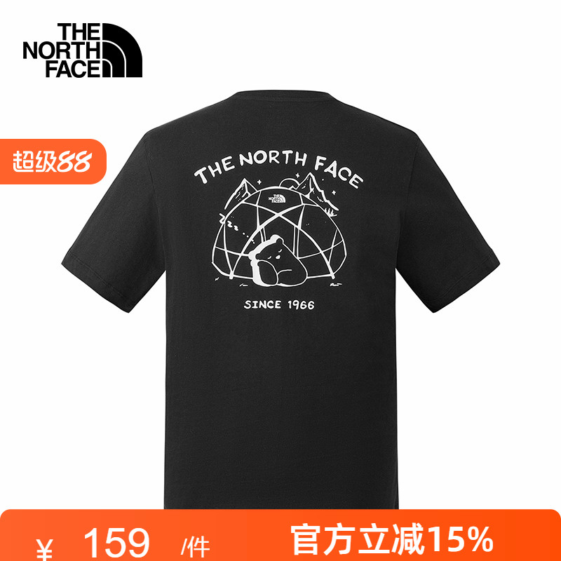 TheNorthFace北面短袖T恤男女款25春夏小熊舒适透气户外8CST/8EYN