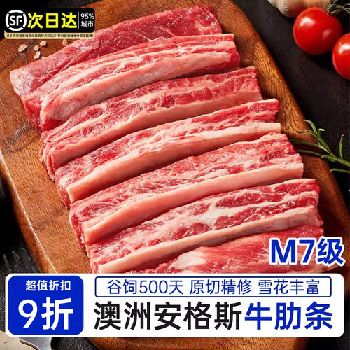 安格斯牛肋条肉新鲜雪花牛肉