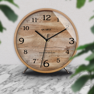 北欧新中奢座钟古m典美式家用台式钟表静音创意静音轻式桌面摆i.