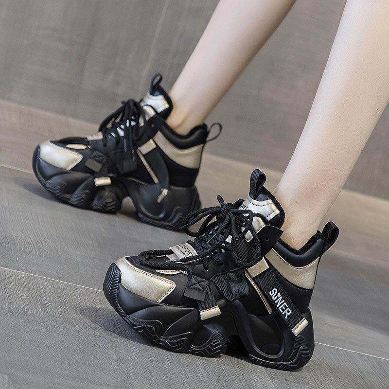 香港内增高老爹鞋女款8cm厚底2025年新款春秋单鞋爆款运动休闲 鞋