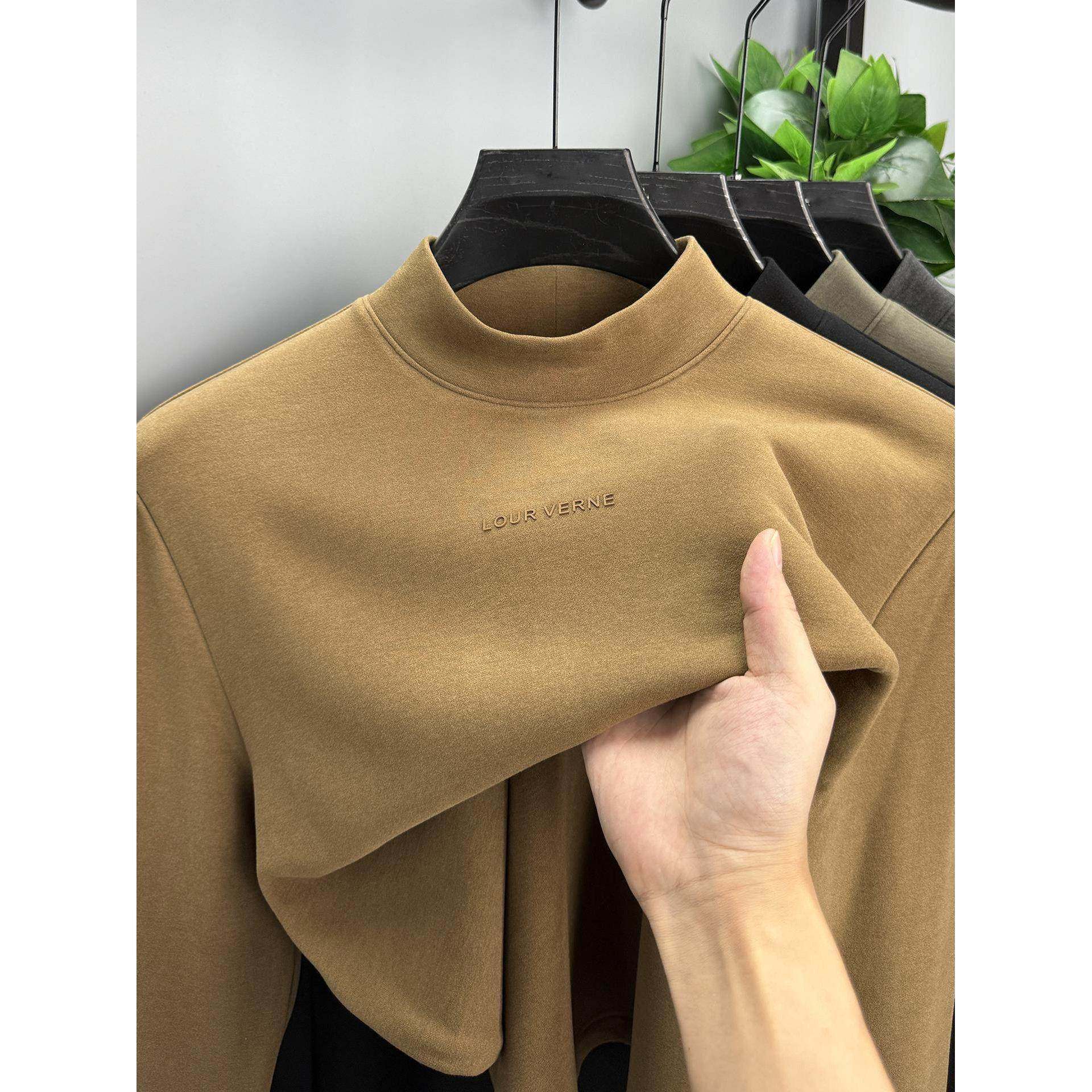 Mostarsea~半高领长袖体恤打底衫男秋冬内搭新款加绒加厚保暖上衣,男装,大码上装,淘宝优惠券,粉丝福利购,淘宝优惠卷