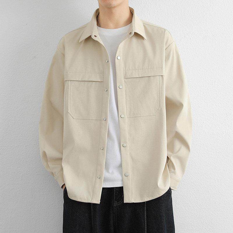 MAROLIO~高端衬衫式外套男秋季潮流休闲帅气宽松夹克男款长袖上衣