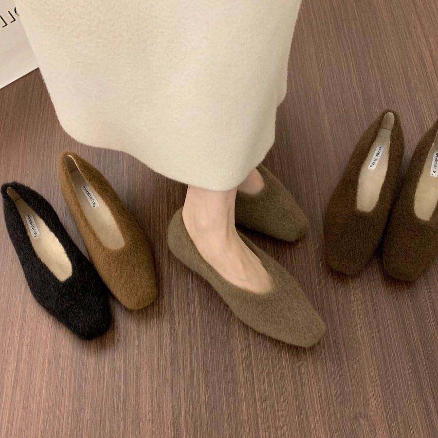 香港法式平底一脚蹬保暖加绒棉瓢鞋百搭毛毛鞋女外穿冬季豆豆鞋子,女鞋,浅口单鞋,淘宝优惠券,粉丝福利购,淘宝优惠卷
