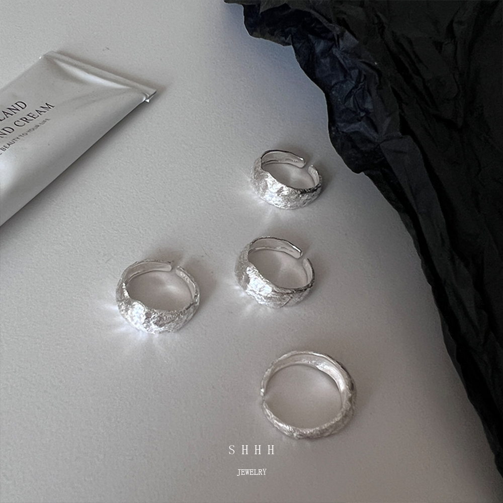 肌理感S925银小众磨砂轻奢戒指