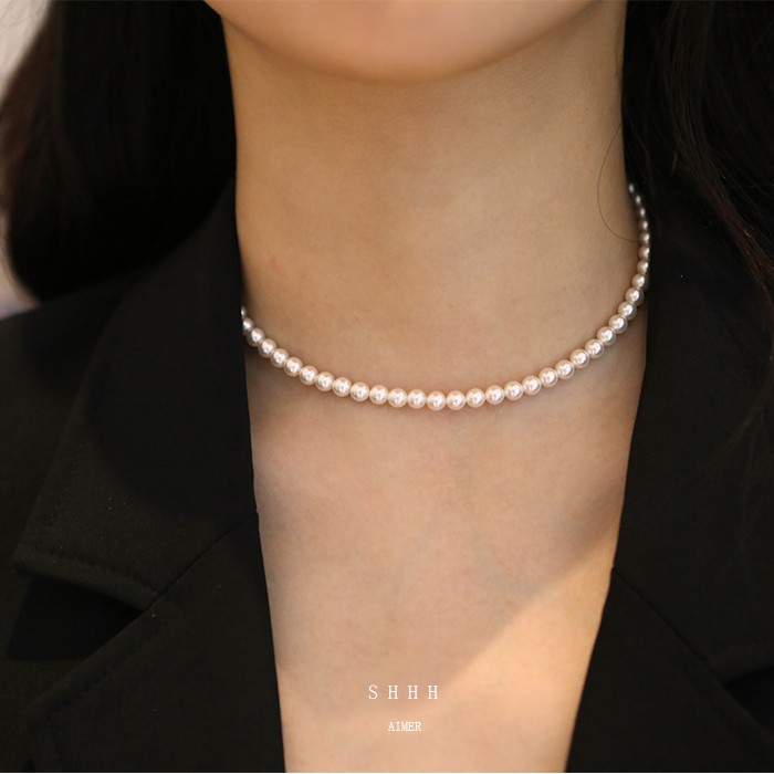 SHHH14k包金珍珠简约复古项链
