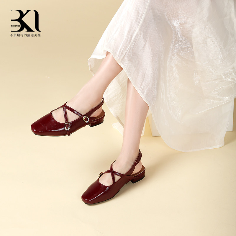 BAKERLOO鱼嘴交叉双带玛丽珍凉鞋 - BKL-YQ167