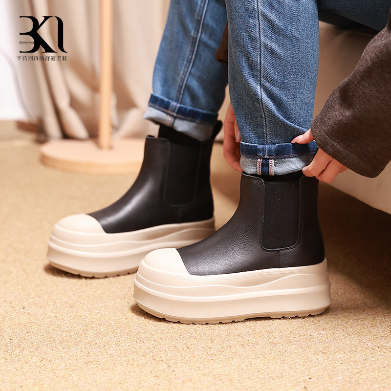 BAKERLOO圆头厚底舒适切尔西女靴YT218
