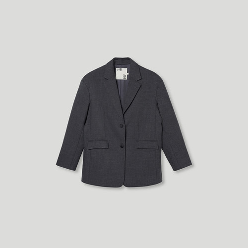 小着廓形西装系列剪羊毛灰色超大