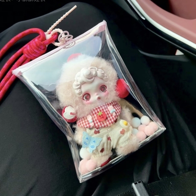 泡泡玛特sp123代糖胶高清遛娃包不眠剧场系列保护套哭娃挂包labub