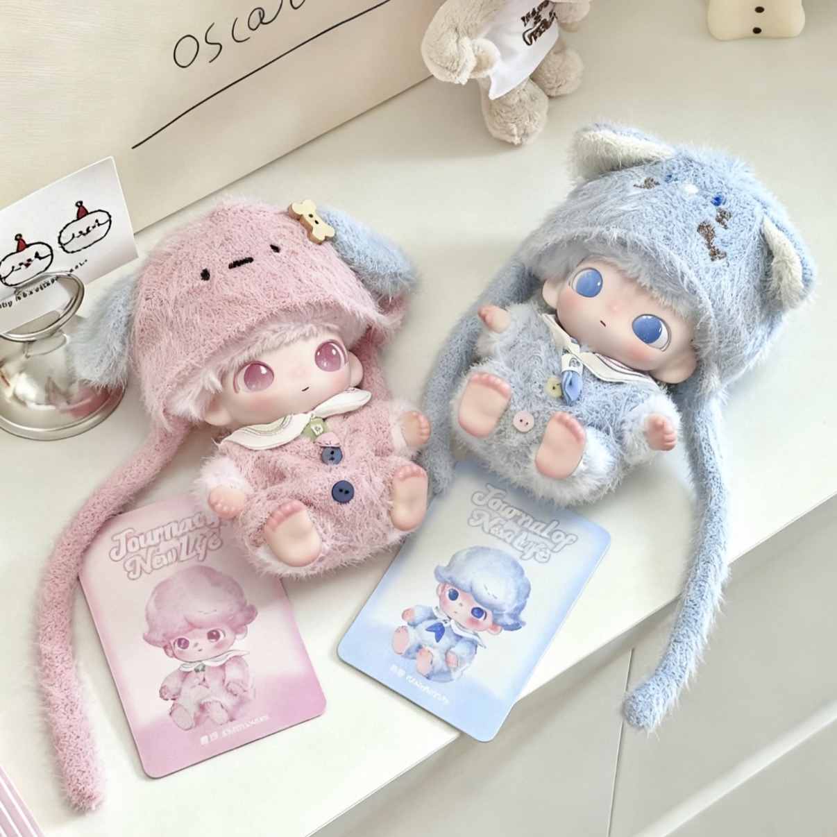 Dimoo新生日记娃衣10cm棉花娃娃衣服可爱套换装搪胶毛绒挂件着替