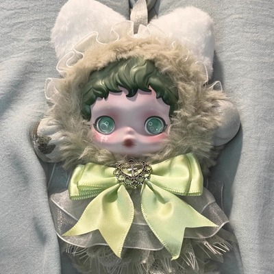 清池专用123代sp光织园搪胶换装绿色娃衣手工小毛衣背包冬日乐章