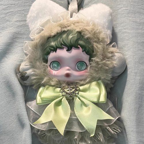 清池专用123代sp光织园搪胶换装绿色娃衣手工小毛衣背包冬日乐章