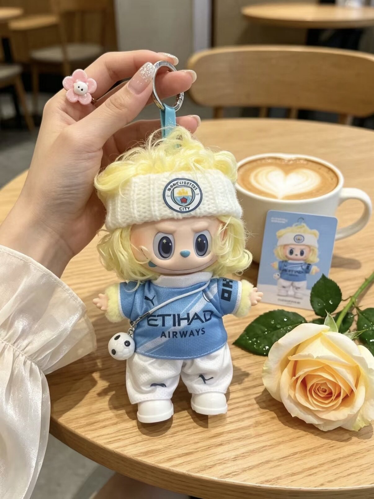 labubu世界杯曼城娃衣葡萄牙足球运动套装一二三代拉布布曼联衣服图片