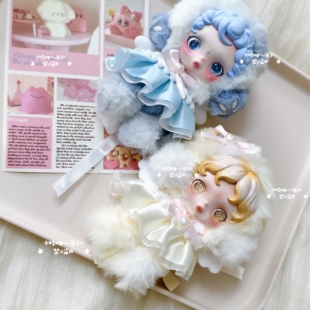 泡泡玛特123代sp光织园朝晖晨露漫熙搪胶奶油天使金色娃衣公主裙