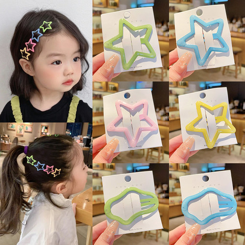 彩色BB夹亮闪五角星发夹大号