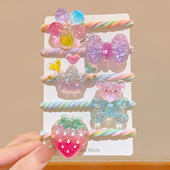 儿童亮闪闪草莓发绳女童高弹力可爱小熊皮筋扎头发不伤发头绳头饰