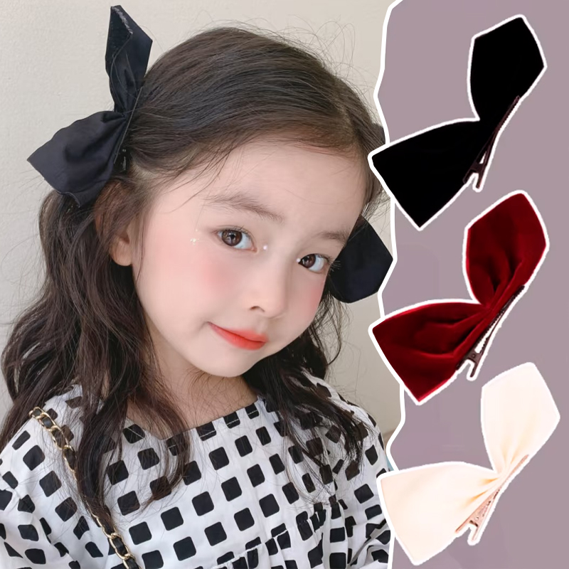 儿童甜美半片蝴蝶结发夹可爱对夹