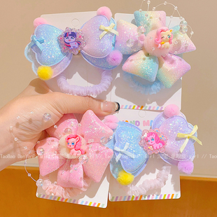 儿童小马宝莉蝴蝶结小肠发圈发饰女童甜美花朵扎丸子头发绳头饰夏