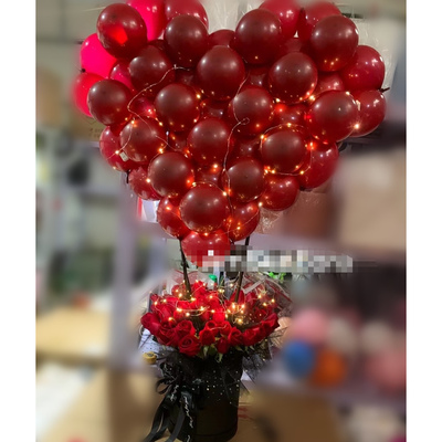 ins网红鲜花气球99朵雪山玫瑰