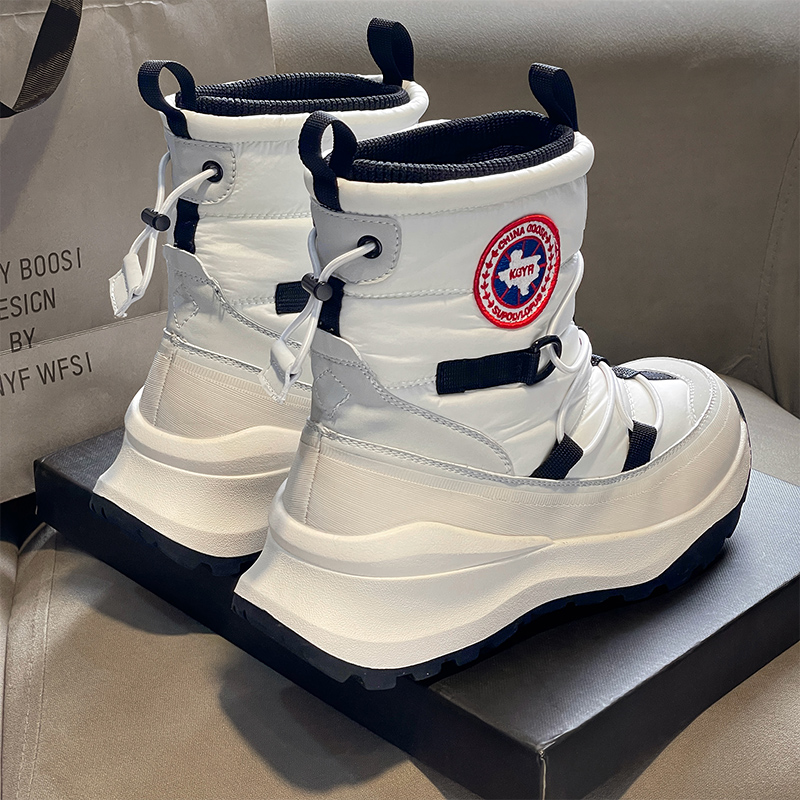 加拿大原装进口刂大鹅雪地靴男女款冬季加绒保暖棉鞋防水防滑棉靴