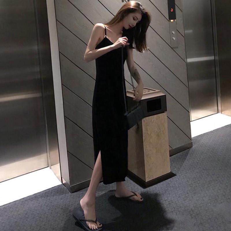BLLOUKE吊带连衣裙子女士装春秋2025年新款夏季法式性感露背海边