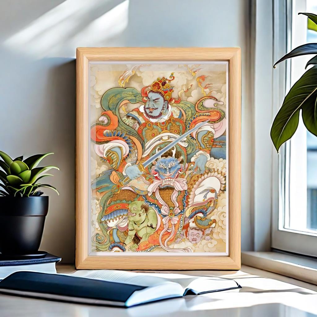 四大天王佛像画像持国天王增长天王多闻天王广目天王像画图片摆件