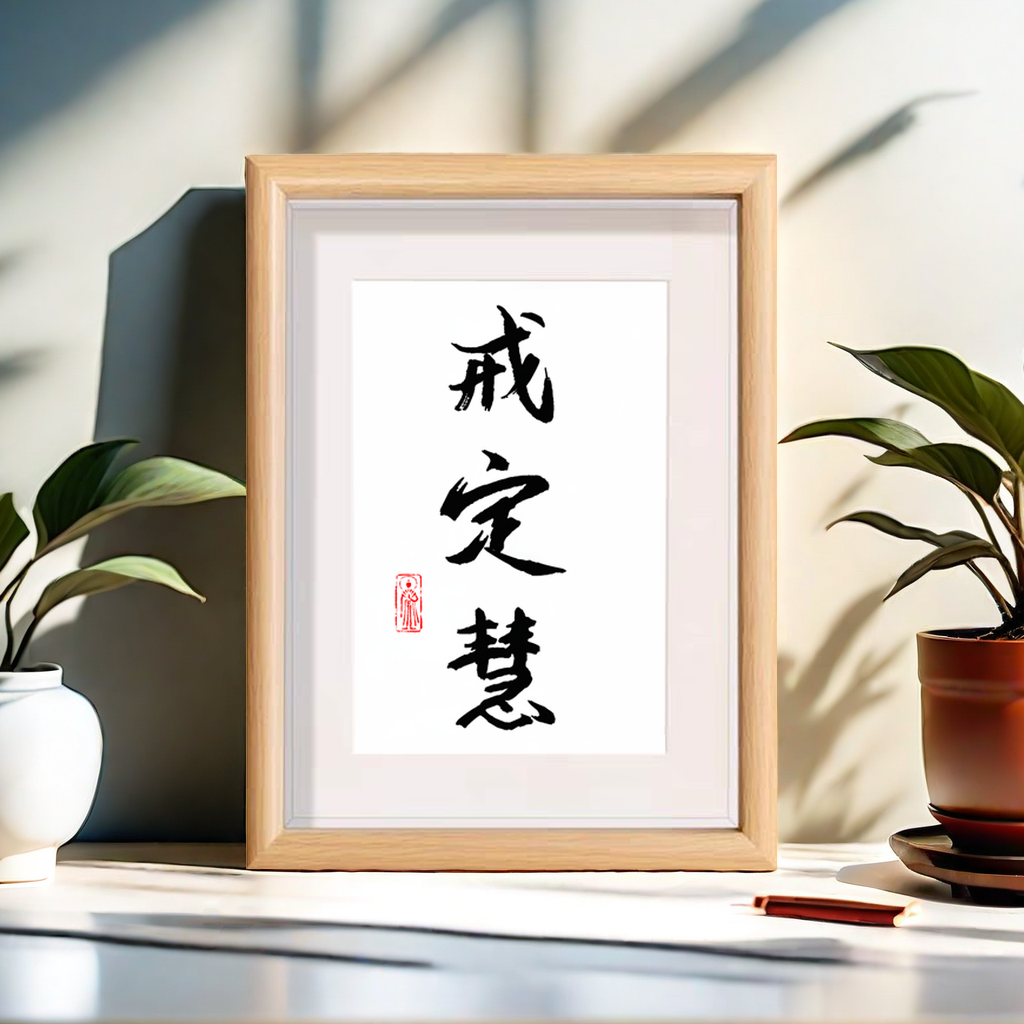 戒定慧字画画摆件励志书