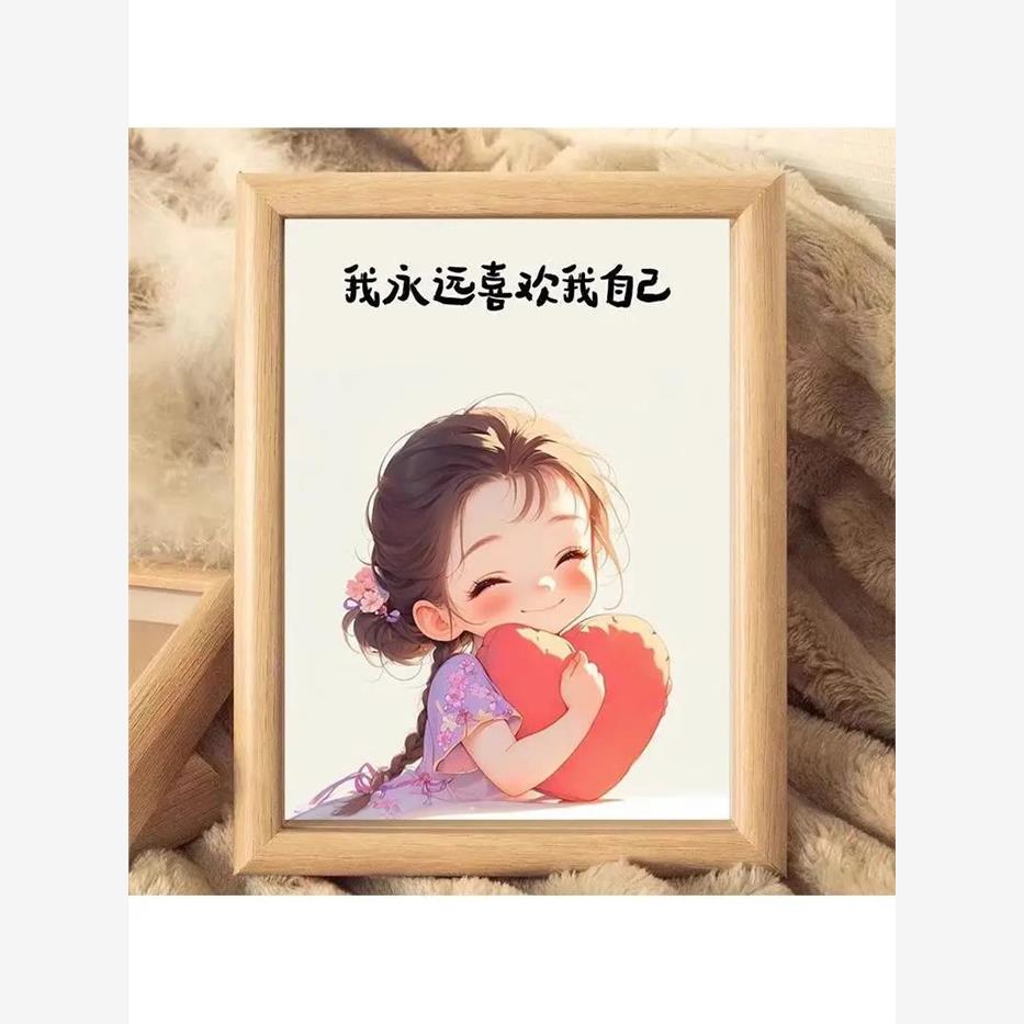 温馨系语录插画摆台相框