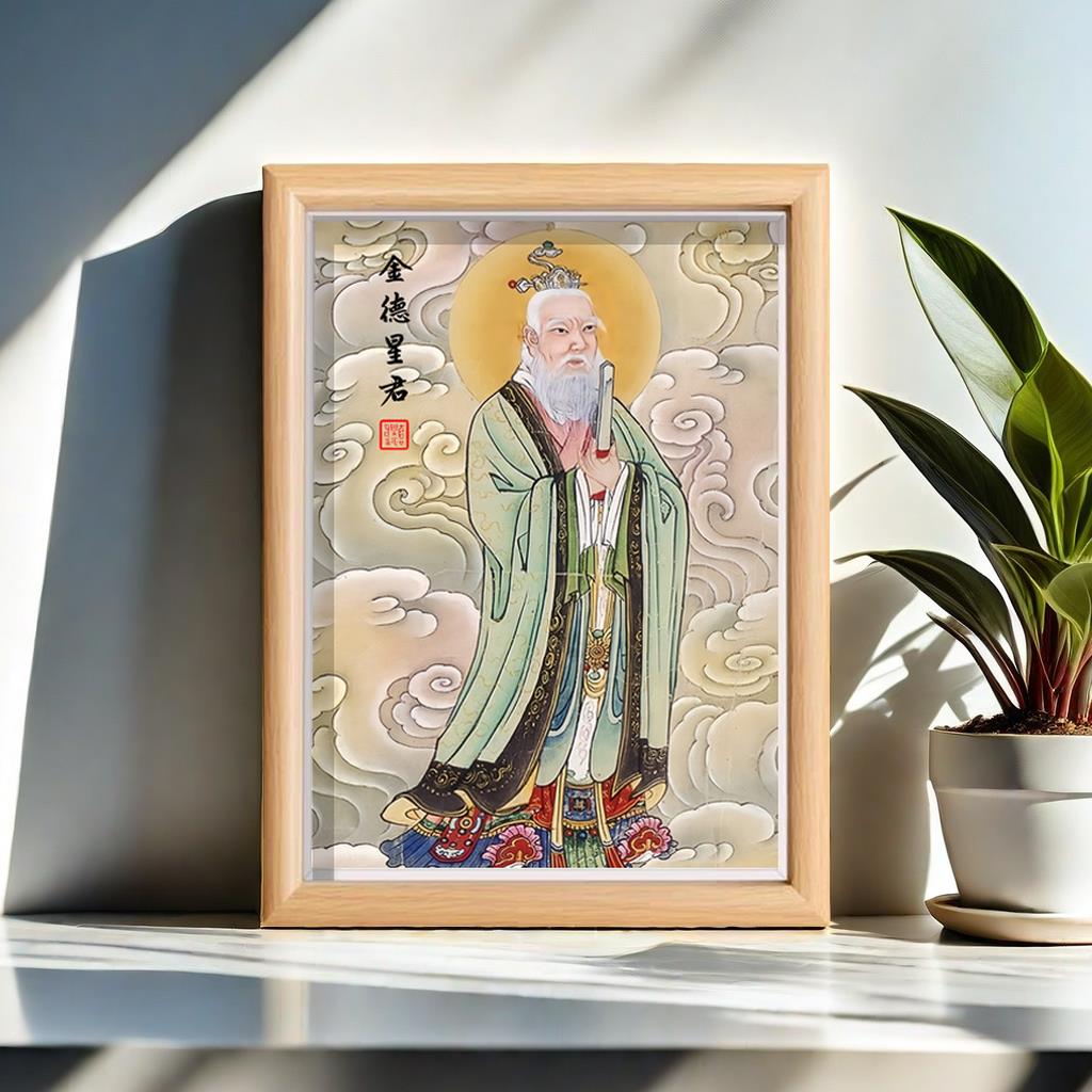 金德星君神像相框太白画