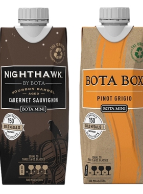 【巧克力与黄】2盒酒500ml勃塔夜鹰波本橡木桶陈酿赤霞珠+灰皮诺