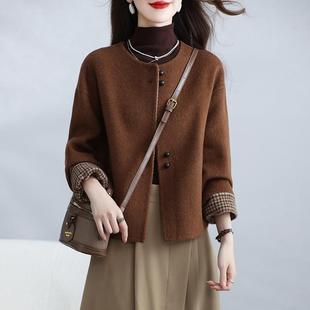 JOYIASS小个子短款外套女秋冬款2025新款妈妈高端呢子大衣高级感