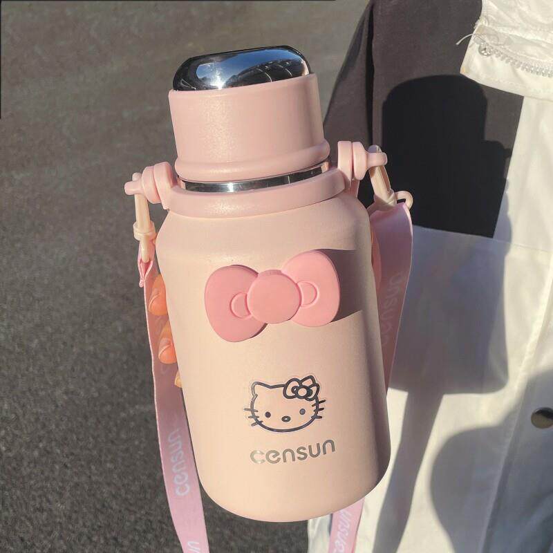 保温杯女生高颜值316不锈钢学生上学专用水杯可携式大容量斜挎杯