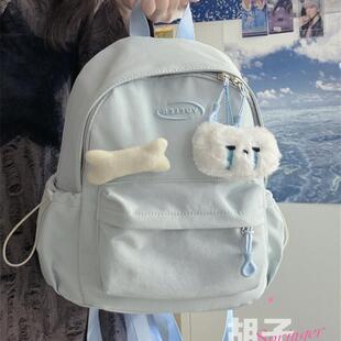 纯色百搭小书包女韩版少女学生迷你双肩包高颜值简约休闲背包