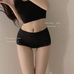 头 女士中高腰平角短裤 蕾丝内裤 女无痕收腹收小肚子纯棉档性感新款