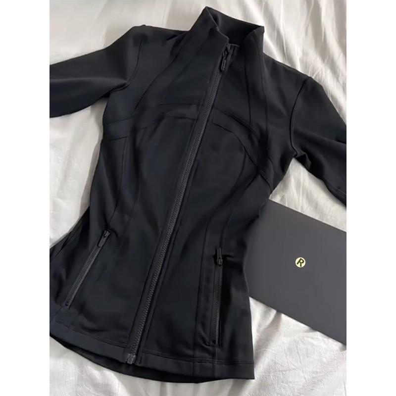 黑色修身瑜伽服健身衣女运动上衣紧身外套冬季2026新款骑行服套装