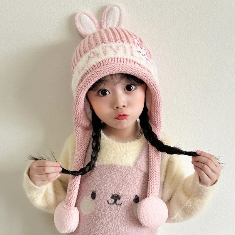 儿童帽子秋冬季卡通男童毛线帽2026新可爱女孩加厚保暖宝宝护耳帽