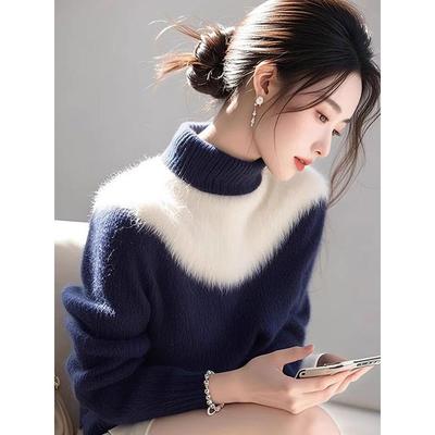 JOYIASS2025冬季新款韩版宽松显瘦半高领高级感毛衣女针织打底衫