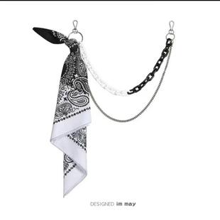 裤子挂饰方巾配件嘻哈个性跳舞装饰百搭双色腰花牛仔裤搭配小饰