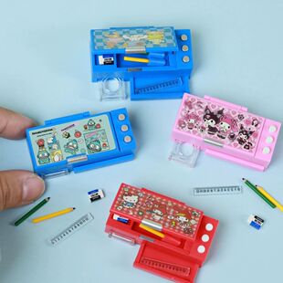 仿真迷你微缩文具盒铅笔盒模型过家家玩具兵人袖珍娃屋盲盒造景