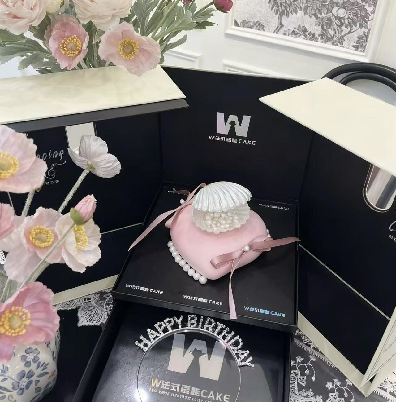 网红简约ins蛋糕装饰珍珠贝壳摆件女神小仙女生日甜品台装扮插件