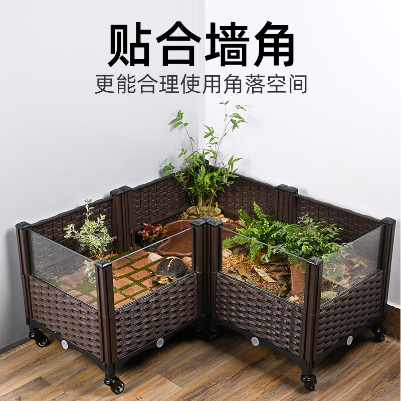 黄缘龟专用箱半生态造景绿植物缸套餐带轮子可移动超大缸,宠物/宠物食品及用品,底柜/落地缸,淘宝优惠券,粉丝福利购,淘宝优惠卷