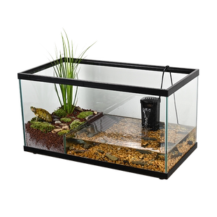 乌龟饲养玻璃缸巴西草龟水陆两栖生态造景缸带盖子防逃底排水大型