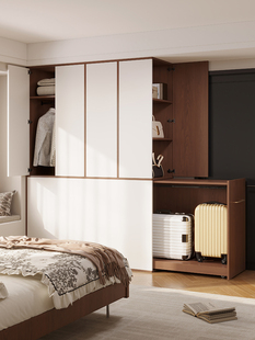 中古风衣柜家用卧室极窄侧柜小户型床尾柜床头衣橱收纳储物柜抽拉