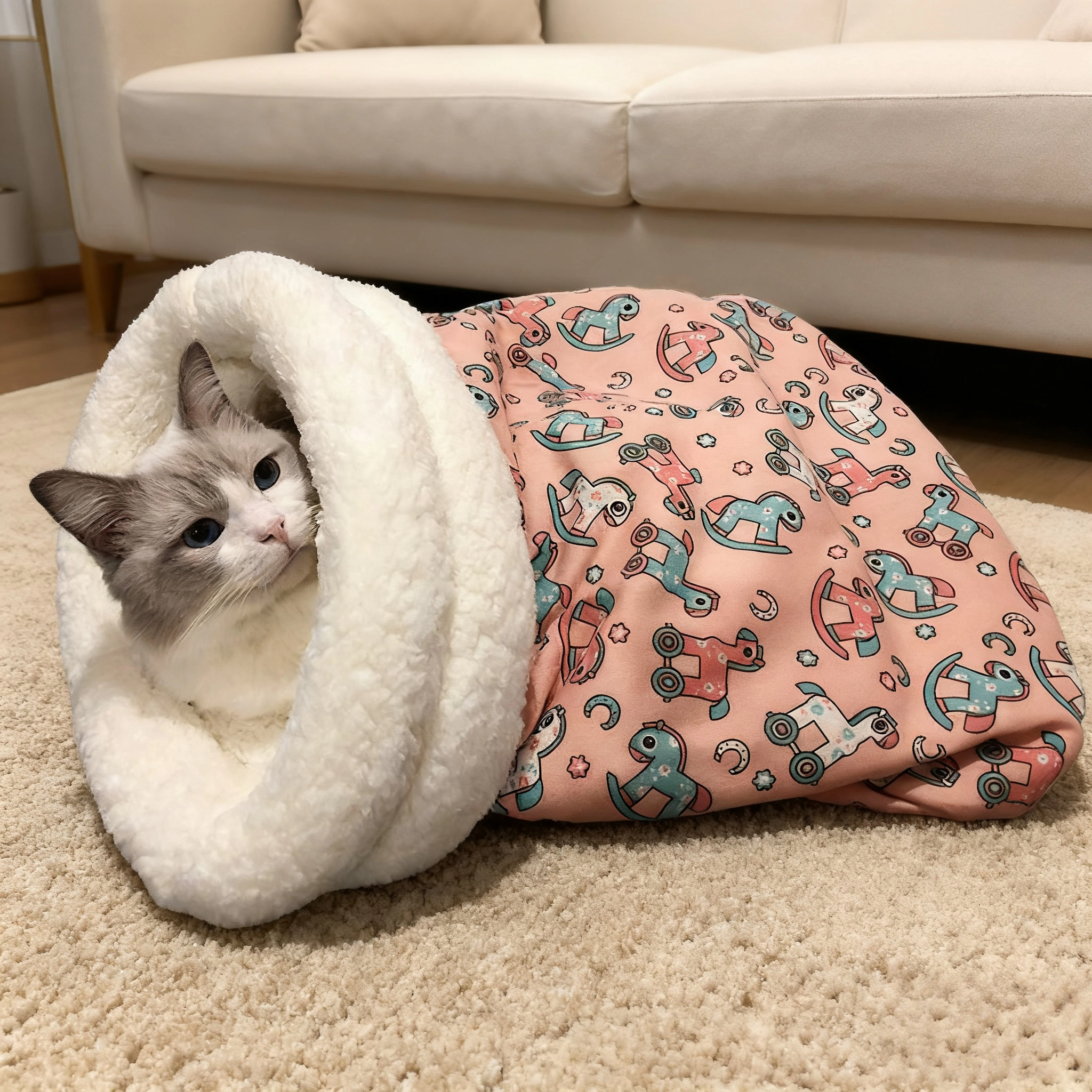 封闭式宠物睡袋猫窝冬天用超保暖