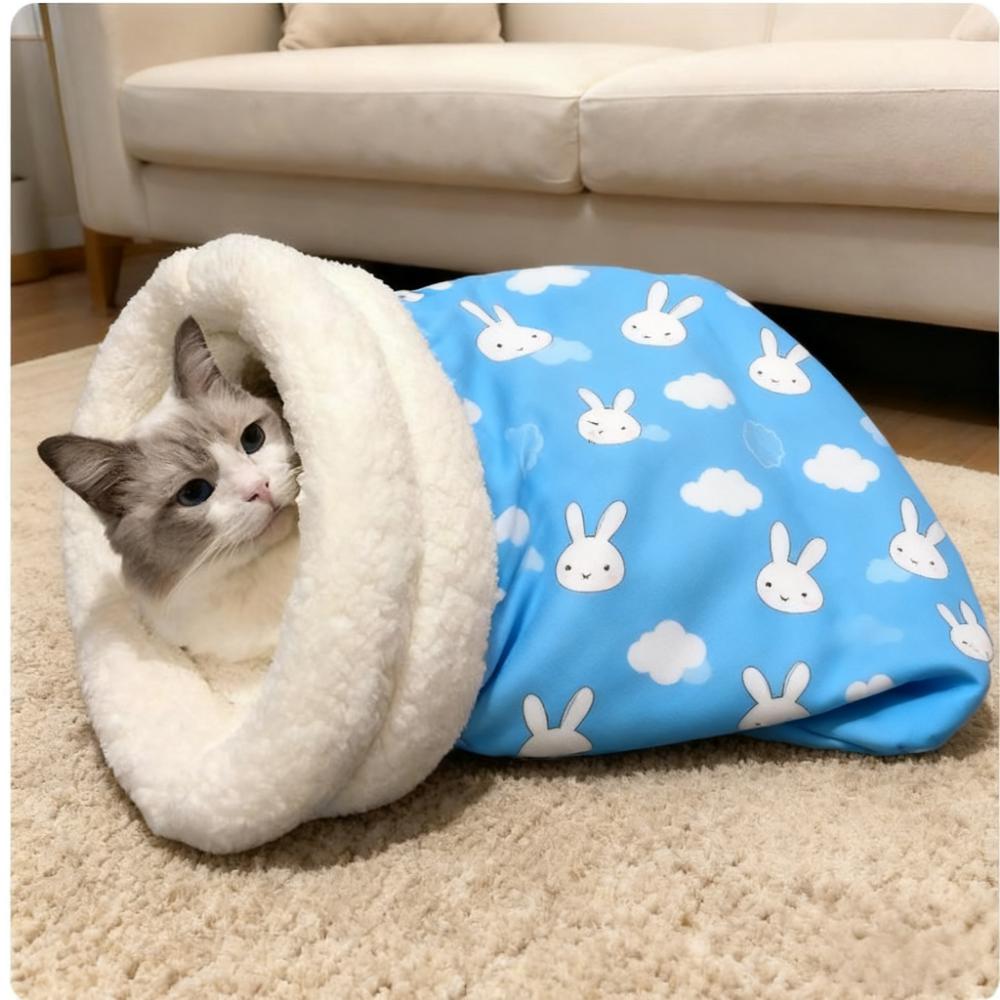 宠物冬天用的封闭式睡袋猫窝