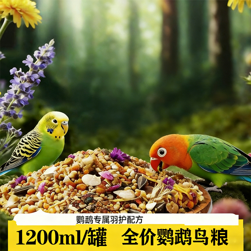 鹦鹉鸟粮饲料虎皮玄凤牡丹鸟食带壳黄谷子五色黍子小米混合专用粮